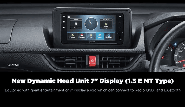 New Dynamic Head Unit 7" Display (1.3 E MT Type)